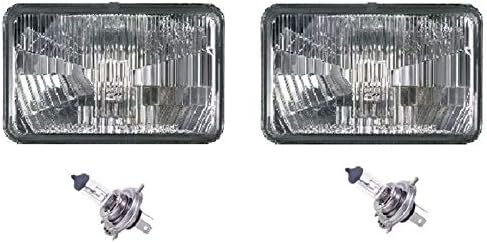 OCTANE LIGHTING 4X6 Halogen Semi Sealed Stock Style Glass H4 Headlight Headlamp Light Bulbs Pair