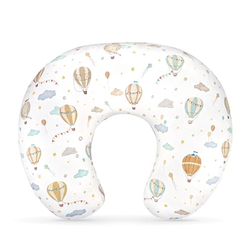 DILIMI Nursing Pillow Cover, Stretchy Removable Pillowcase for Breastfeeding Pillows, Ultra Soft Comfortable Slipcover for Baby Girl and Boy, Hot Air Balloon
