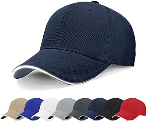 Kordear Baseball Caps for Men Women- Plain Baseball Hat Adjustable Mens Caps Trucker Cap Casual Sandwich Peak Cap with Reflective Brim for Unisex Sport