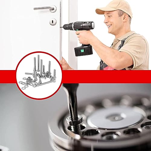 880Pcs M6 M5 M4 M3 Screws Bolts Nuts Lock and Flat Gasket Washers Assortment Kit, Stainless Steel Hex Socket Button Head Bolts Nuts Washers Kit, with 4Pieces Hex Keys for Free, included Tool Box