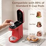 CHULUX Single Serve Coffee Maker for K Cup Pod, Compact Coffee Machine, Red - Image 3