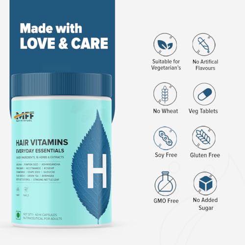 Image of MyFiFuel Hair Vitamins with DHT blocker (30 Capsules) (36 Vitamins, Mineral & Herbs) For Hair Re-Growth & Hairfall Control