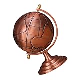 BESPORTBLE Globo Terrestre Vintage in Lega con Base Decorazione da Scrivania Piccola e Rotante Ornamento Elegante per Ufficio Studio e Party