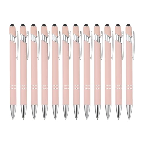 Bolígrafo metálico 2 en 1 PATIKIL rosa con puntero táctil de 1.0 mm para pantallas y tabletas