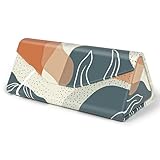 NPOOYI Sunglasses Case, Foldable Glasses Case, Magnetic PU Leather Hard Shell Folding Eyeglass Holder Box, Collapsible Unisex for Women Men, Boho Leaf