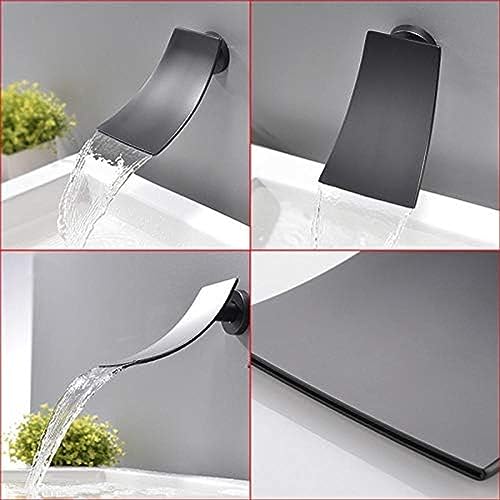 Pommeau de douche à effet pluie à LED hydromassant et bec cascade pour douche noire