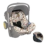UKJE Funda Protectora para Asiento de Coche y Carriola Compatible con Doona Car Seat - Forro de Algodón para Asiento de Bebé - Accesorios para Asiento de Coche de Bebé (Wilde Flowers)