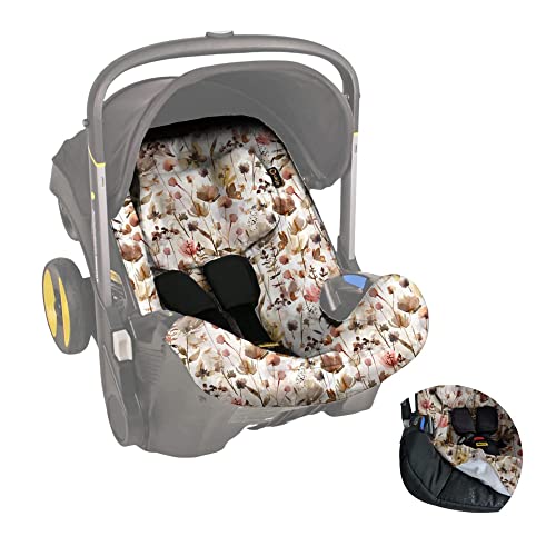 UKJE Liner Car Seat Stroller Cover, Compatible with Doona Car Seat and Stroller, CPSC Compliant Standard, Car Seat Protector, Car Seat Liner for Infant Car Seat, Car Seat Cotton Cover - Wilde Flowers