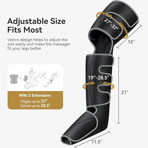 FIT KING Full Leg Massager with Heat, Air Compression Massager for Foot Calf & Thigh Muscle Relaxation and Recovery, Helpful for Pain Relief,Swelling, Edema and RLS, FSA-HSA Approved - Thumbnail 7