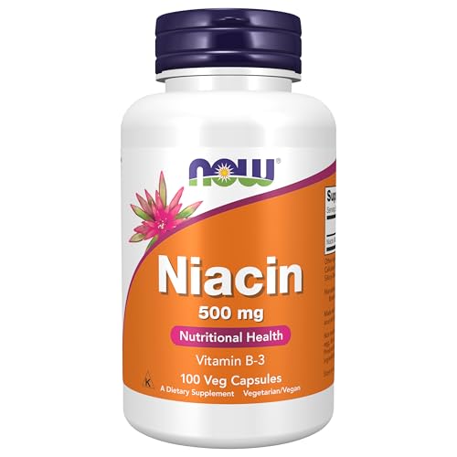 NOW Foods Supplements, Niacin (Vitamin B-3) 500 mg, Essential B-Group Vitamin*, Nutritional Health, 100 Capsules NOW Foods Supplements, Niacin (Vitamin B-3) 500 mg, Essential B-Group Vitamin*, Nutritional Health, 100 Capsules