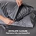 Bedsure Cooling Pillow Cases Queen Size Set of 2, Rayon Derived from Bamboo Queen Pillowcases, Dark Grey Pillow Case, Breathable & Silky Soft Bedding Pillow Covers with Envelope Closure, 20x30 Inches
