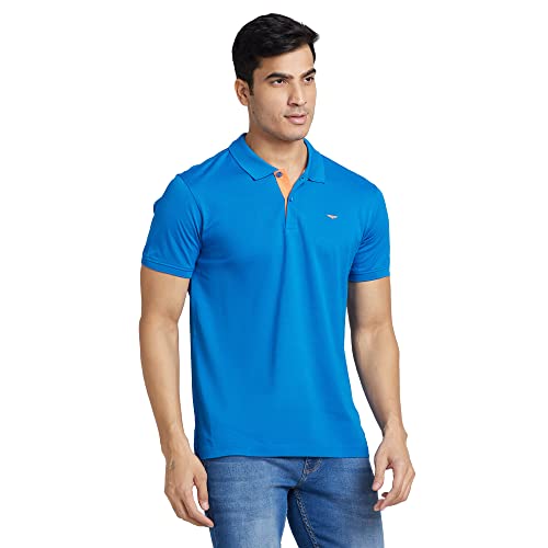 Image of Park Avenue Slim Fit Pure Cotton Print Pattern Polo Neck Casual T-Shirt