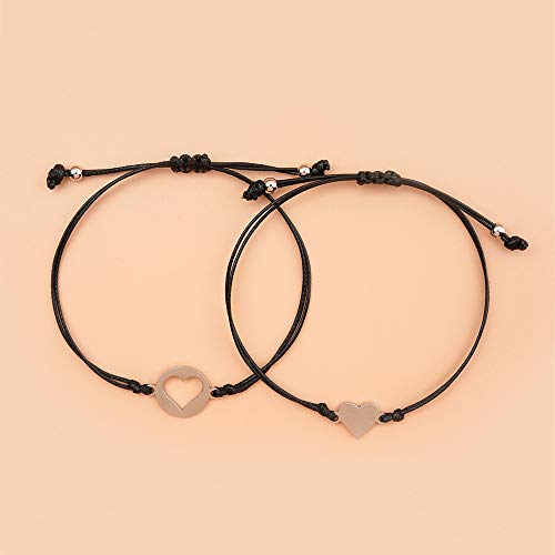 Image of COLORFUL BLING Mother Daughter Mommy and Me Heart Wish Bracelets Distance Matching Hollow Heart Horse Promise Promise Bracelet Friendship Jewelry Gifts