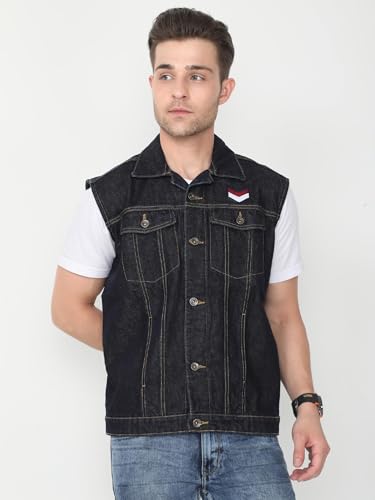 Image of VROJASS Denim Casual Half Sleeeves Men's Jacket Classy Winter Wear for Boy's(JX-OV1S-SFDQ)