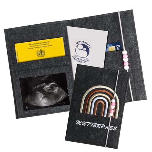 Portadocumentos Bebé, Funda para Cartilla de Embarazada de Fieltro, Porta Documentos Bebe, Regalo Bebes Recien Nacidos, Funda para Pasaporte de Madre, Certificado de Vacunación