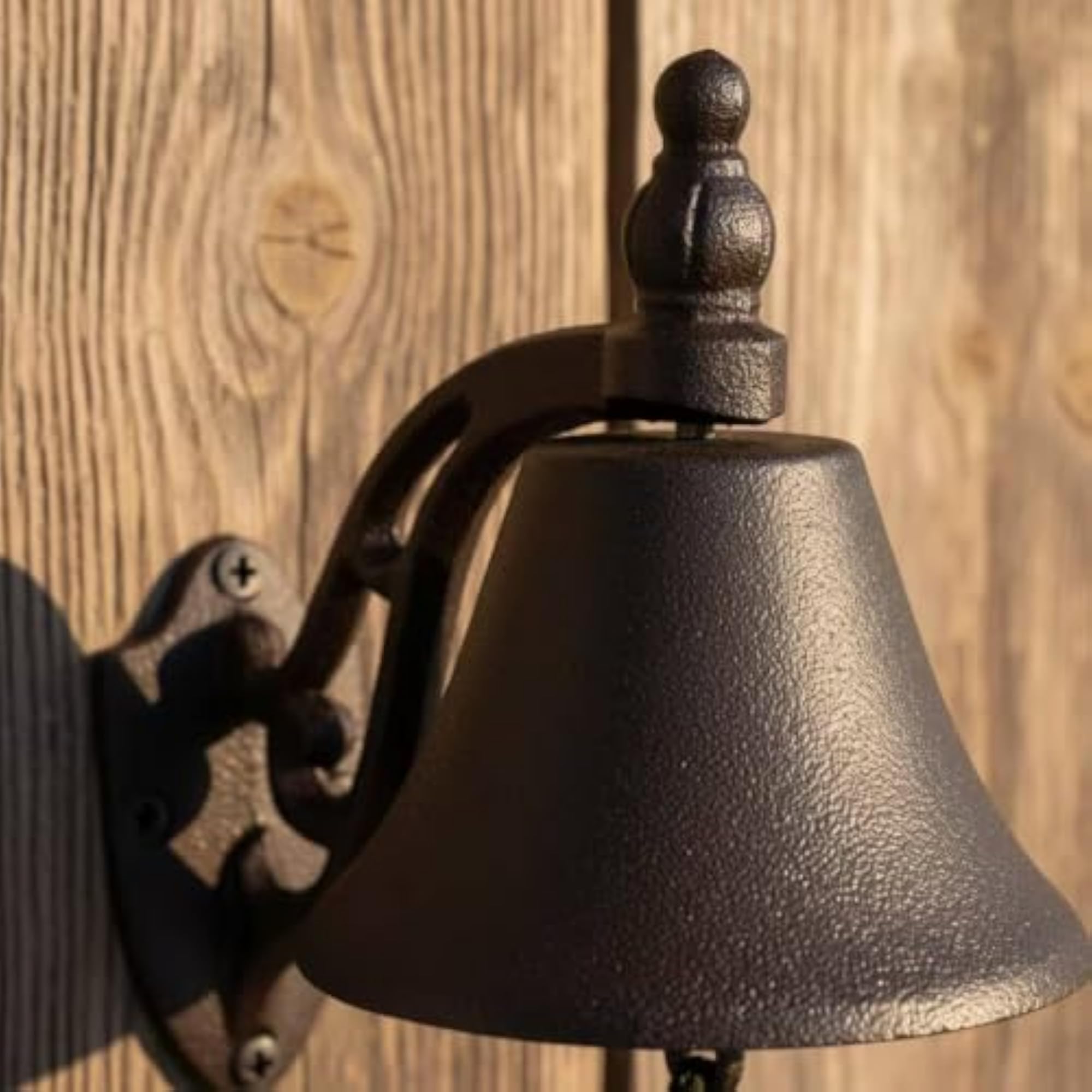 Rustic Wall-Mounted Dinner Bell with Bracket