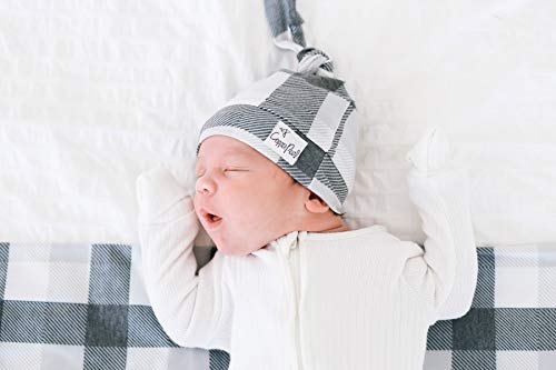 Copper Pearl Baby Beanie Hat Top Knot Stretchy Soft Hudson #TOP3