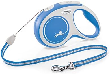 Flexi New Comfort Cord Grey & Blue Small 8m Retractable Dog Leash/Lead for dogs up to 12kgs/26lbs