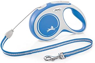 Flexi New Comfort Cord Grey & Blue Small 8m Retractable Dog Leash/Lead for dogs up to 12kgs/26lbs