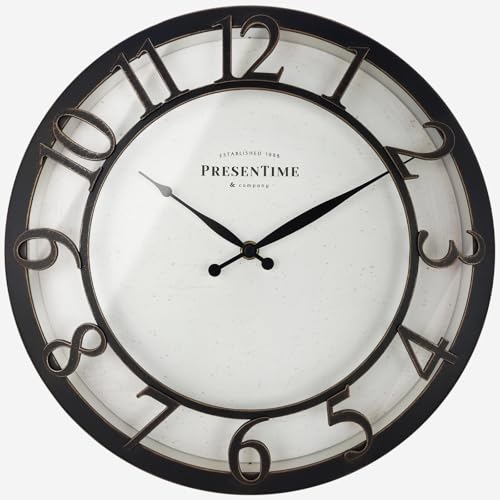 Presentime & Co 13 Farmhouse Series Wall Clock, Vintage Style, Retro Clock, Silent No Ticking