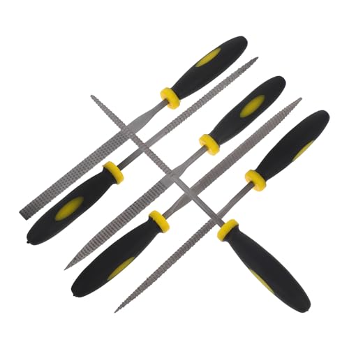 BUGUUYO 6 Pezzi Mini Raspe Legno con Impugnature Antiscivolo Ergonomiche per Lavorazioni Fai da Te su Legno Cuoio Metalli e Utensili Manuali Resistenti e Durevoli