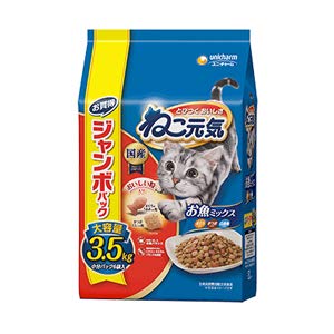 ユニチャーム ねこ元気 お魚ミックス まぐろ かつお 白身魚入り 3.5kg×3袋入