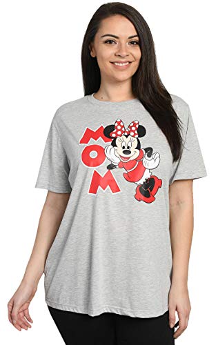 Disney Mom Womens Plus Size T-Shirt Minnie Mouse Print (4X, Heather Grey)