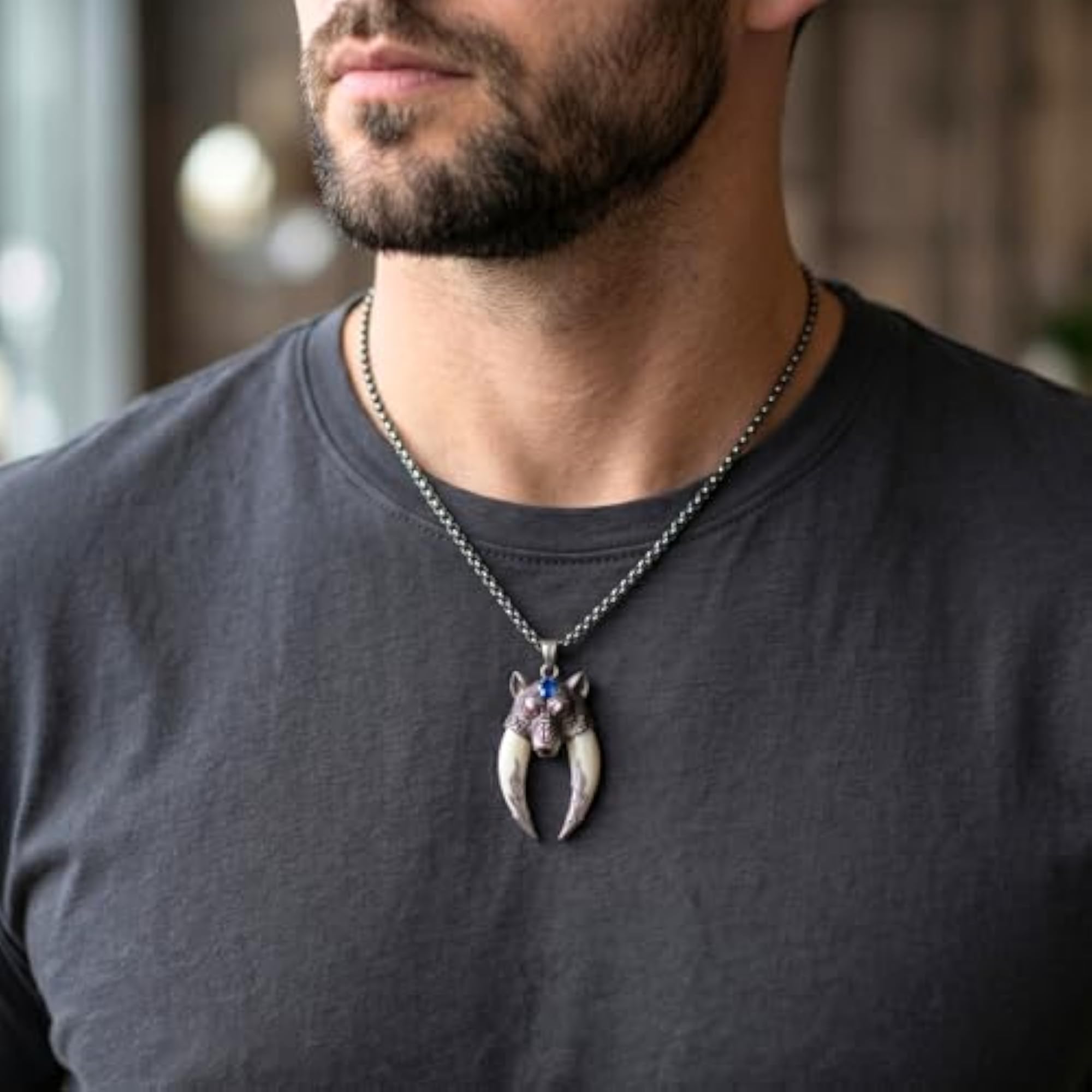Men's Pure Titanium Steel Pendant with Chain