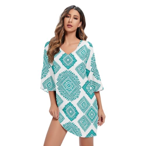 Robe trapèze en mousseline bleu sarcelle pour sublimer la silhouette en V