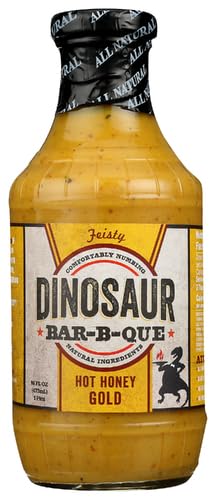 Dinosaur Hot Honey Gold Barbecue Sauce 19 oz (Pack of 6)