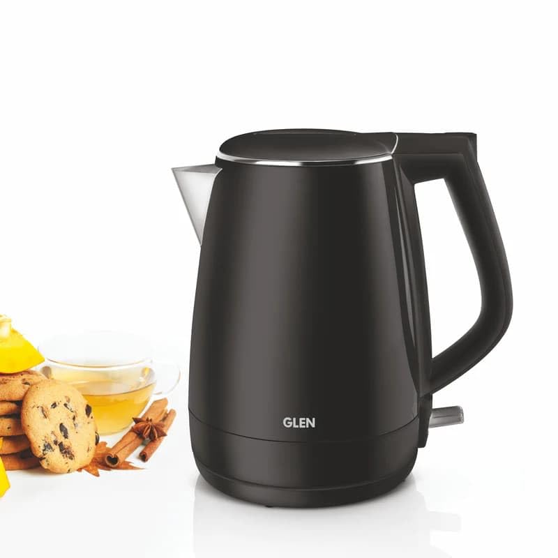 Glen Electric Kettle 1.5 Litre, 1500W | 304 Stainless Steel Kettle | Cool Touch Plastic Clad | Auto Shut-Off | Wider Mouth | for Hot Water & Tea | 360 Degree base | 2 Years Warranty - Black (SA-9006)-image-44