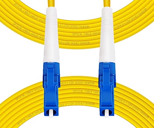 Fibergaga-2m(7ft) OS2 LC to LC Fiber Patch Cable, Simplex, Single Mode, Length Option: 2m(7ft)-100m(328ft) 9/125µm 2.0mm Diameter Fiber Optic Cable, OS1/OS2 Compatible