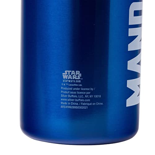 Silver Buffalo Star Wars Mandalorian Blast Off Stainless Steel Water Bottle With Strap, 27 Ounces #TOP4