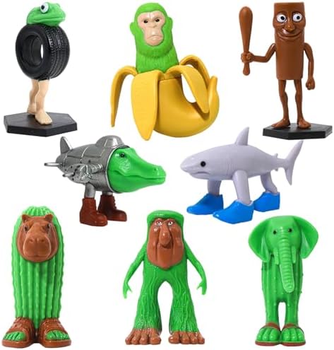 8Pcs Italian Brainrot Action Figures Tralalero Travala Toy Set Wi...