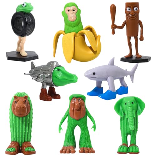 8Pcs Italian Brainrot Action Figures Tralalero Travala Toy Set Wi...
