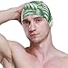susiyo Plam Leaves Pattern Mens Swim Caps Polyester Swimming Hat for Adult and Youth