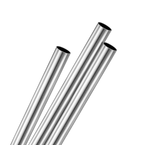 M METERXITY 3 Stück Edelstahlrohr Ø 1mm, Wandstärke 0.15mm, Länge 300mm, Edelstahl Rundrohr, Metallrohr, Edelstahlrundrohr Hohlprofil, Metallgerades Rohr für Bau, Treppen, Geländer