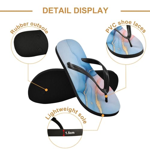 Luxury Marble Flip Flop Sandal for Women Men, Casual Beach Slippers Indoor Outdoor XS3
