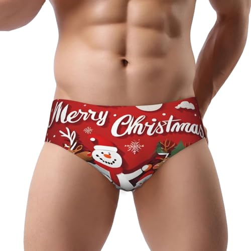(Merry Christmas) Men's Triangle Briefs, Soft Sexy Comfortable Breathable Underwear for Men-