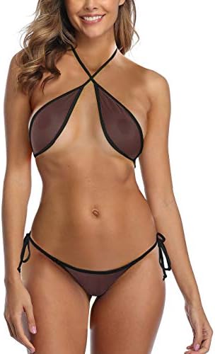 SHERRYLO Sheer Bikini Mini Micro Bikinis See Through Extreme Swimsuit Brazilian G String Thong Microkini Exotic Bathing Suit