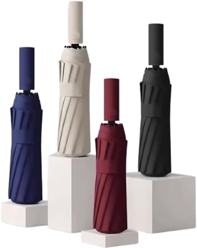 Guarda-chuva automático preto resistente ao vento e blackout