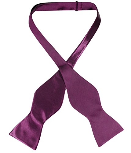 Biagio Self Tie Bow Tie Solid Eggplant Purple Color Men's Bowtie #TOP1