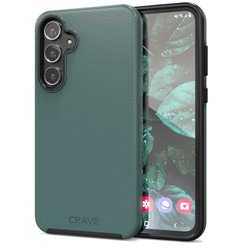 Crave for Samsung Galaxy A55 Case, Shockproof Protection Dual Layer Case for Galaxy A55 (6.6 inch) - Forest Green