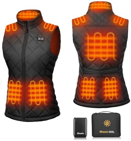 Glaais Heated Vest Women with Battery Pack 16000mAh 7.4V, Women