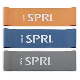 SPRI Standard Loop Bands 3-Pack – Resistance Band Kit Set, 3 Levels of Resistance – Exercise Bands for Strength Training, Flexibility, & Body Workout – Versatile Fitness Tool – Light, Medium, Heavy