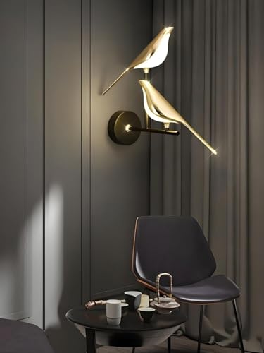 Image of BrightLyt Two Gold Birds Wall Light for Living Room, Wall Lamps for Kitchen, Home Decorative Scones, Gallery, Offices Wall Lights and Cafe Wall Lights (Two Birds)