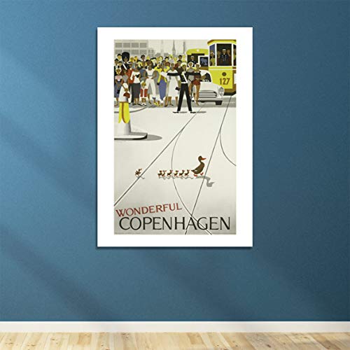 Poster de voyage de Copenhague encadré petit format décoration murale - 4