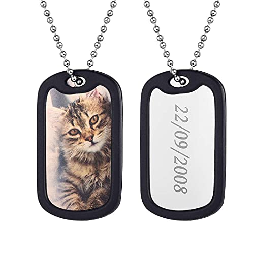 U7 Custom Photo Necklace Men Women Personalized Jewelry Customized Any Picture Pendant Stainless Steel Chain 18-30 Inch Tennis Necklaces, Mothers or L