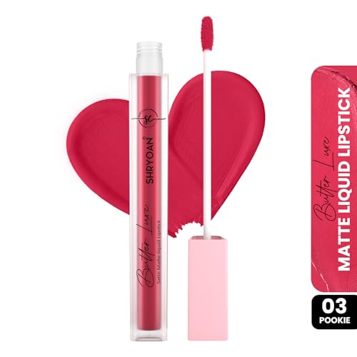 Image of Shryoan Butter Luxe Satin Matte Liquid Lipstick | Ultra Pigmented, Long-Lasting, Non-Transfer Formula, Smooth Lip Color, Weightless Finish, Silky Matte Finish (6ml) (Shade 03, Shade 03)