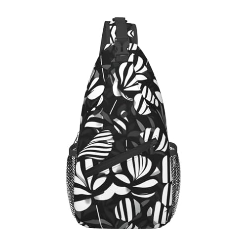 Mochila Sling Negro con Estampado para Hombre y Mujer